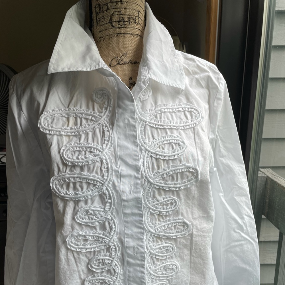 Dana Bachman Blouse White size 16